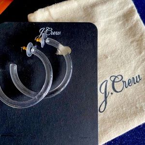 NWT J. Crew lucite hoop earrings